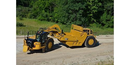 CAT 657 Wheel Tractor-Scraper on site